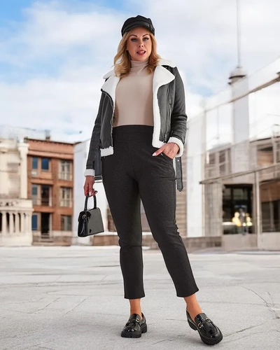 Royalfashion Pantaloni teggings călduroși pentru femei PLUS SIZE