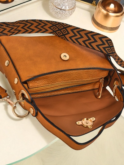 Uma sakochi Minerva geel fu eko leri, ornamenti gowtu bigi, boho strap