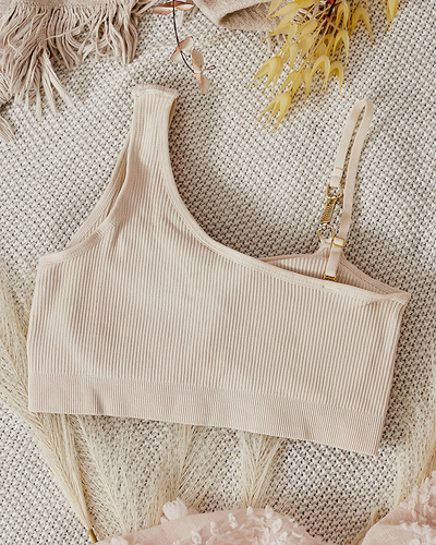 Royalfashion Sutien cu nervuri pentru femei cu curea decorativă
