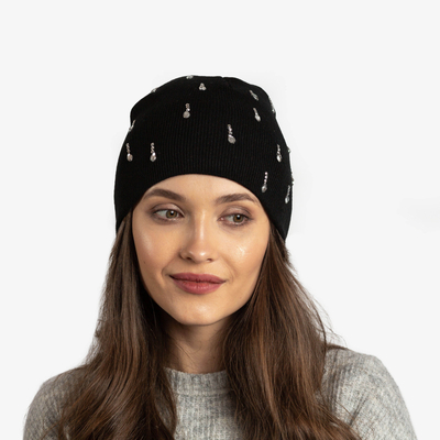 Palarie neagra dama cu zirconiu cubic - Accesorii