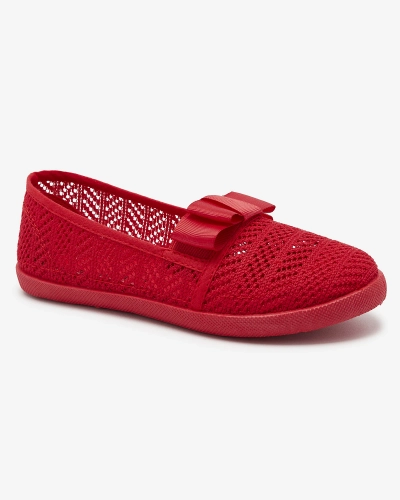 Adidași cu fundiță pentru fete de culoare roșie Lolisa - Încălțăminte