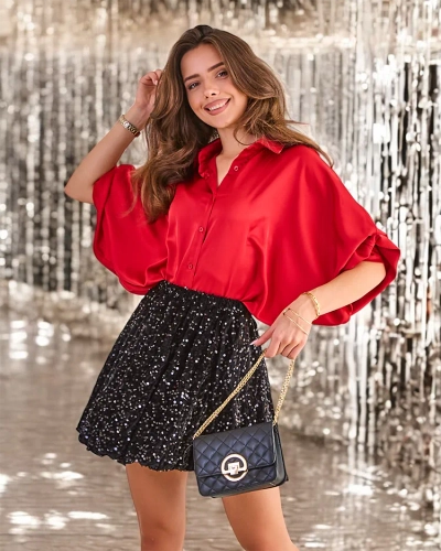 Fustă scurtă de damă Royalfashion cu paiete