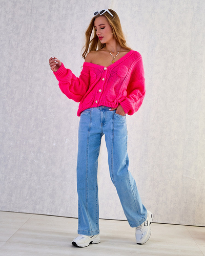 Royalfashion Pulover tricotat pentru femei cu nasturi