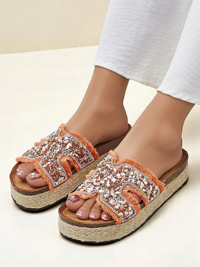 Royalfashion Papuci de damă cu ornamente Candy Candy