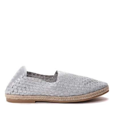 Srebrne espadryle Olympeah - Obuwie