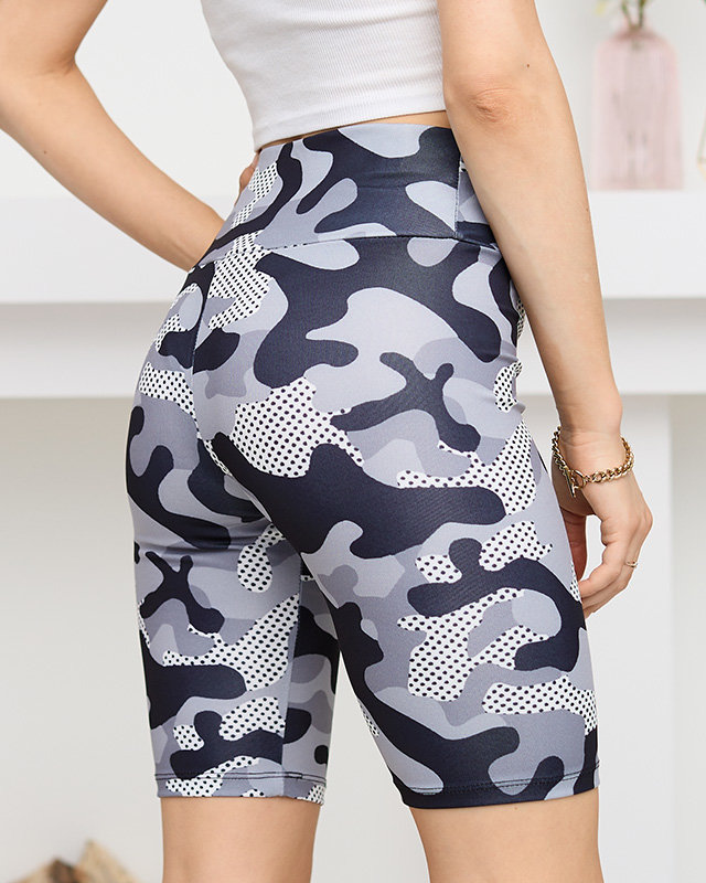 Jambiere de ciclism dama gri deschis cu imprimeu - Imbracaminte