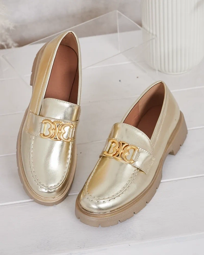 Mocasini Aurii Chloé Stil Elegant Dama