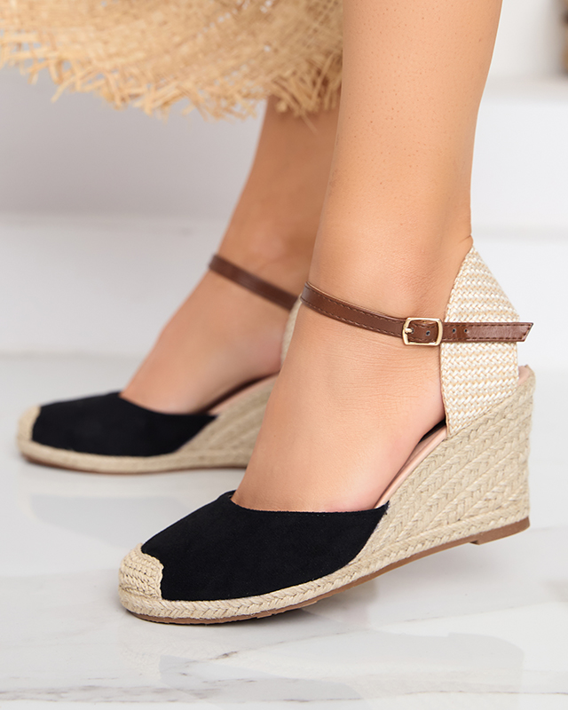 Sandale cu pană de damă din piele ecologică Toleka - Pantofi