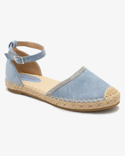Royalfashion Espadrile de damă cu zirconii în albastru Rieta
