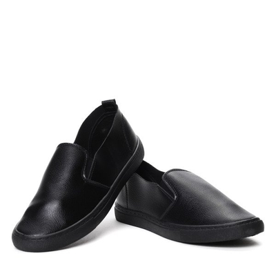 Czarne, klasyczne tenisówki slip on Frances- Obuwie