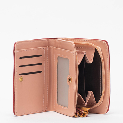 Portofel mic de dama rosu cu breloc - Accesorii