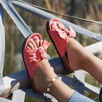 OUTLET Flip-flops roz cu fundă Summer Blow - Încălțăminte