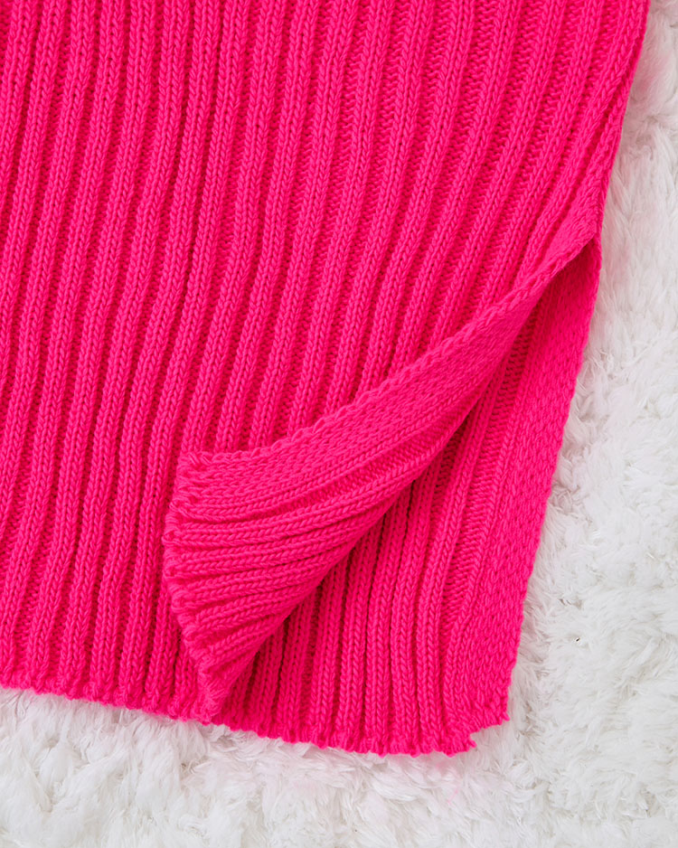 Royalfashion Rochie pulover de damă fuchsia