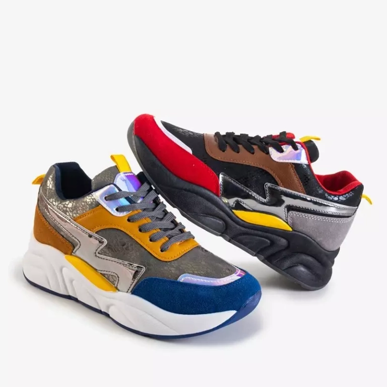 OUTLET Încălțăminte sport dama neagră cu inserții colorate Masze - Încălțăminte