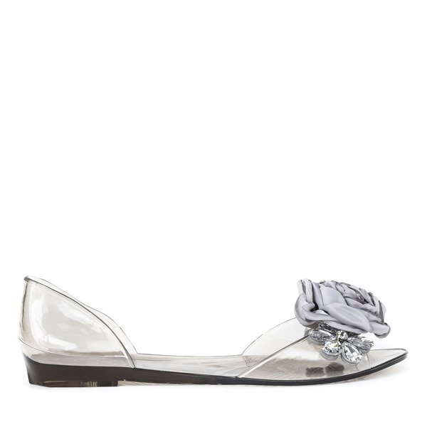 OUTLET Meliski negru transparent cu decoratiuni Malia - Incaltaminte