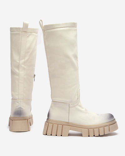 Cizme pentru femei Astaroth Mid-Calf Cream - Încălțăminte