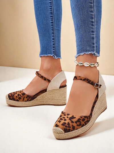 Alza di plantia travesá Aurelia Leopard Royalfashion pa dama cueru di imitacion camel