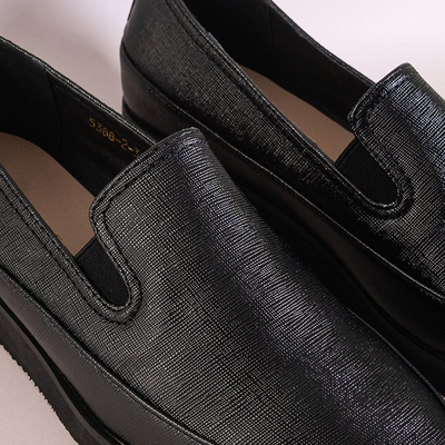 OUTLET Pantofi slip on dama negri luciosi Melerda - Incaltaminte