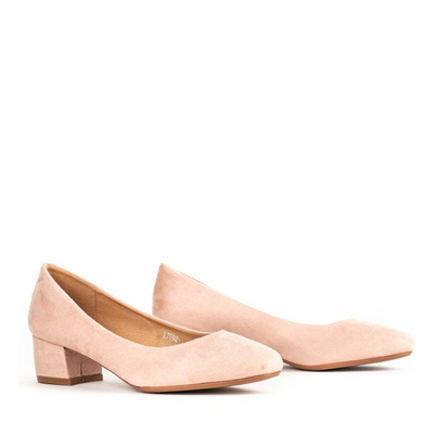 Różowe czółenka na niskim słupku Moira - Obuwie