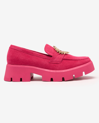 Royalfashion Mocasini de damă din piele ecologică de căprioară Fuchsia Likoki