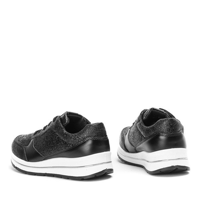 Czarne buty sportowe z brokatem Ronnie - Obuwie