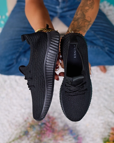 Pantofi sport din material textil pentru femei Negru Vobbu- Footwear