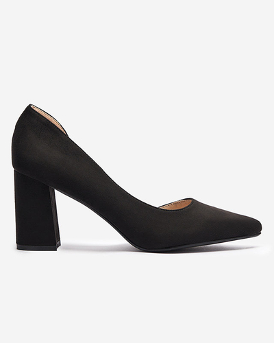 OUTLET Pantofi negri de damă cu tijă din piele ecologică Lerita - Încălțăminte