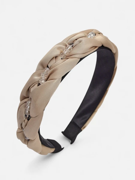 Royalfashion Opaska do włosów z pleceniem w warkocz i perełkami