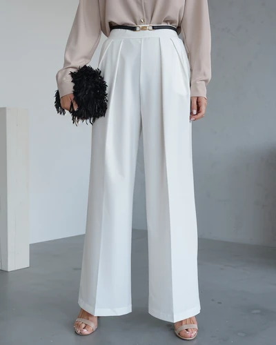 Pantaloni largi pentru femei Royalfashion cu pliuri