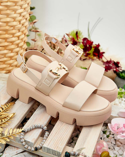 Royalfashion Sandale cu platformă din piele ecologică pentru femei Avemil