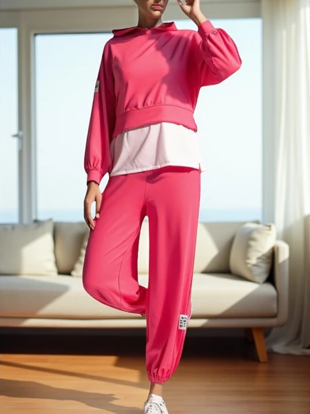 Royalfashion Set din bumbac pentru femei cu inserție de cămașă