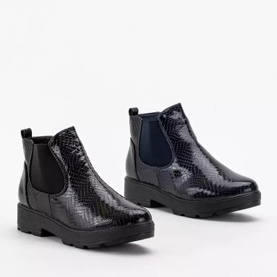 Cizme negre pentru copii cu relief Alala - Încălțăminte