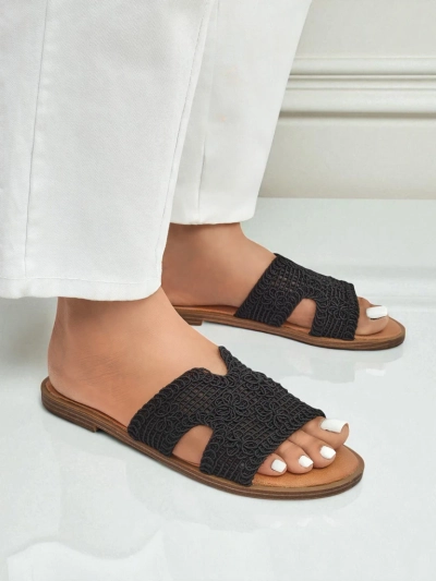 Rpyalfashion Sandale de damă cu bareta decorativă Braida
