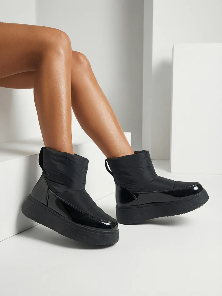 Royalfashion Black Maderta slip-on cizme de zăpadă pentru femei
