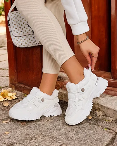Pantofi sport pentru femei Royalfashion cu interior din blană Poriomo