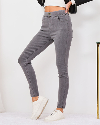 Royalfashion Pantaloni teggings pentru femei gri