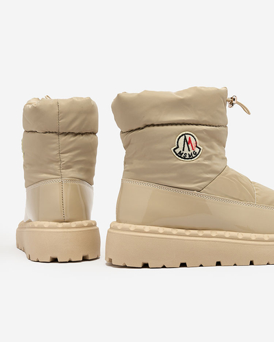 Royalfashion Cizme de zăpadă slip-on pentru femei de culoare maro deschis Ireda