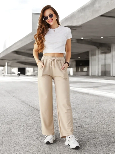Royalfashion Pantaloni simpli pentru femei cu șnururi