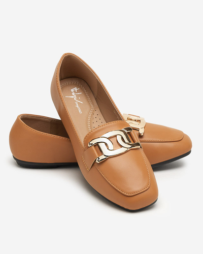 Mocasini de dama camel Melukia - Pantofi