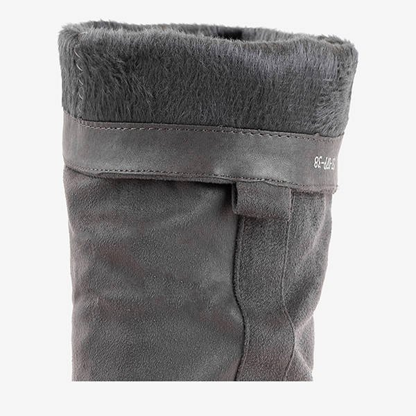 Cizme de toc plat pentru femei gri Melano - Încălțăminte