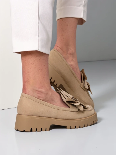 Mocăsini pentru femei Royalfashion din eco suede cu floarea Floverse