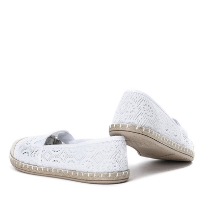 Koronkowe espadryle w kolorze białym Saluda - Obuwie