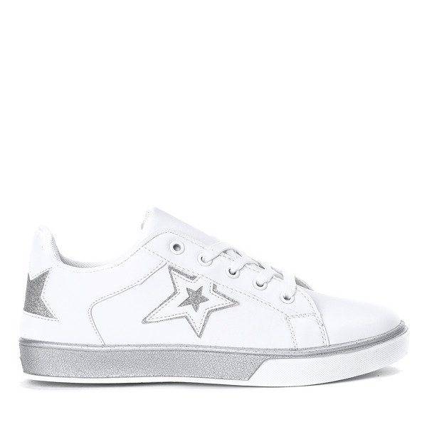 Biało - srebrne tenisówki z gwiazdką Estrella - Obuwie