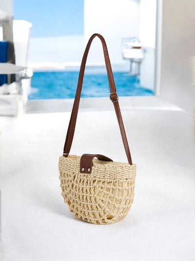 Royalfashion Geantă de mână mică din paie Boho Mini