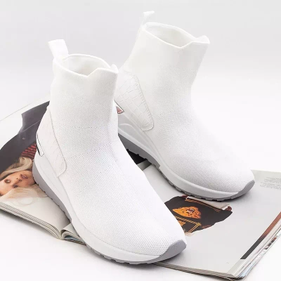 OUTLET Pantofi sport slip-on dama Tikva albi - Incaltaminte