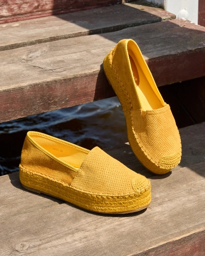 Espadrile de femei galbene pe platforma Alruna - Încălțăminte