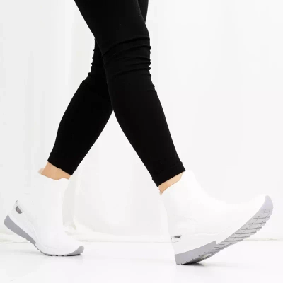 OUTLET Pantofi sport slip-on dama Tikva albi - Incaltaminte