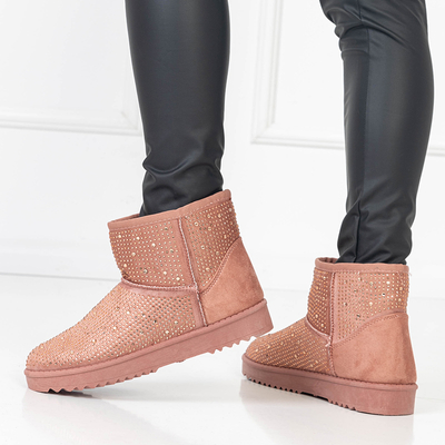 Cizme de zăpadă damă roz închis cu zirconiu cubic Rudis - Încălțăminte