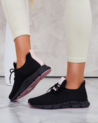 Pantofi sport de dama Bommgi negri si roz - Incaltaminte
