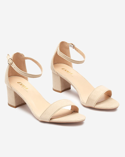 OUTLET Sandale de dama bej pe stalpa Nelino - Incaltaminte